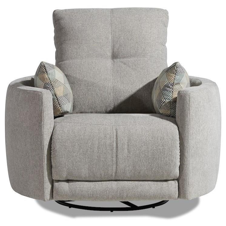 Klaussner Waterloo Contemporary Power Reclining Swivel Barrel Chair